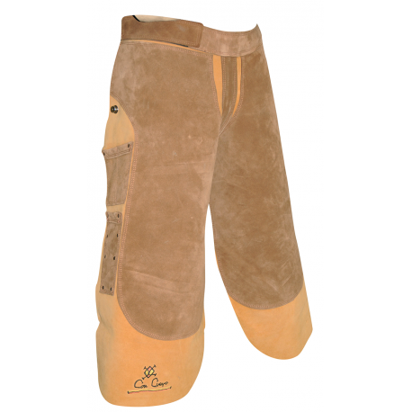 Tablier Con Cuero Cuir Camel/Marron Suède